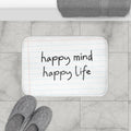 Happy Mind, Happy Life Pencil Font Bath Mat